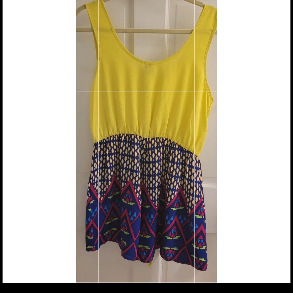 Large Yellow and printed Romper